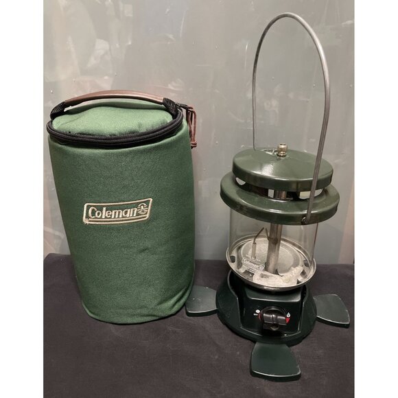 Coleman Green Propane Stand Lantern Model 5155A With Soft Zippered Carry Case - Picture 1 of 7